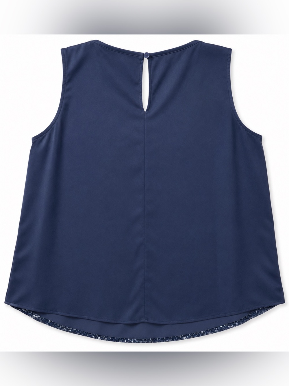NEW Lafayette 148 New York Navy Sequin Sleeveless Blouse - Picture 4 of 5